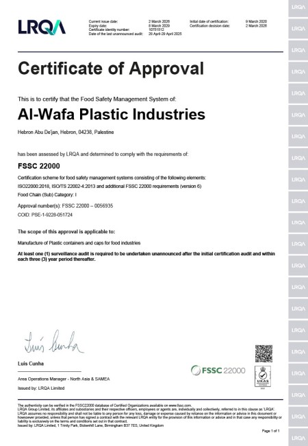 Certificate - FSSC